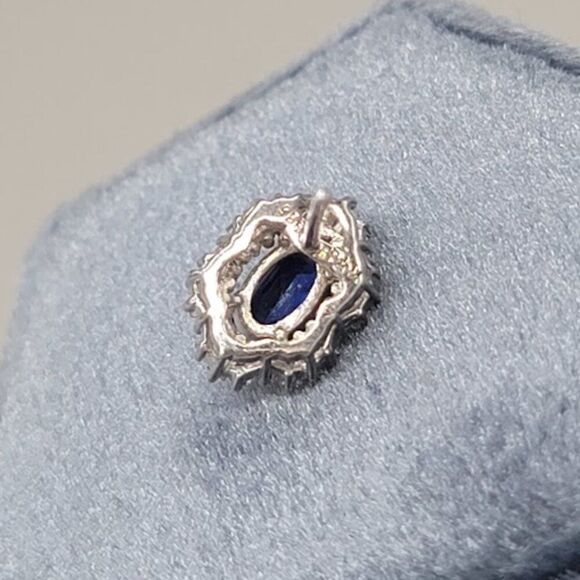 Blue Stone Stud Earrings - Picture 5 of 5